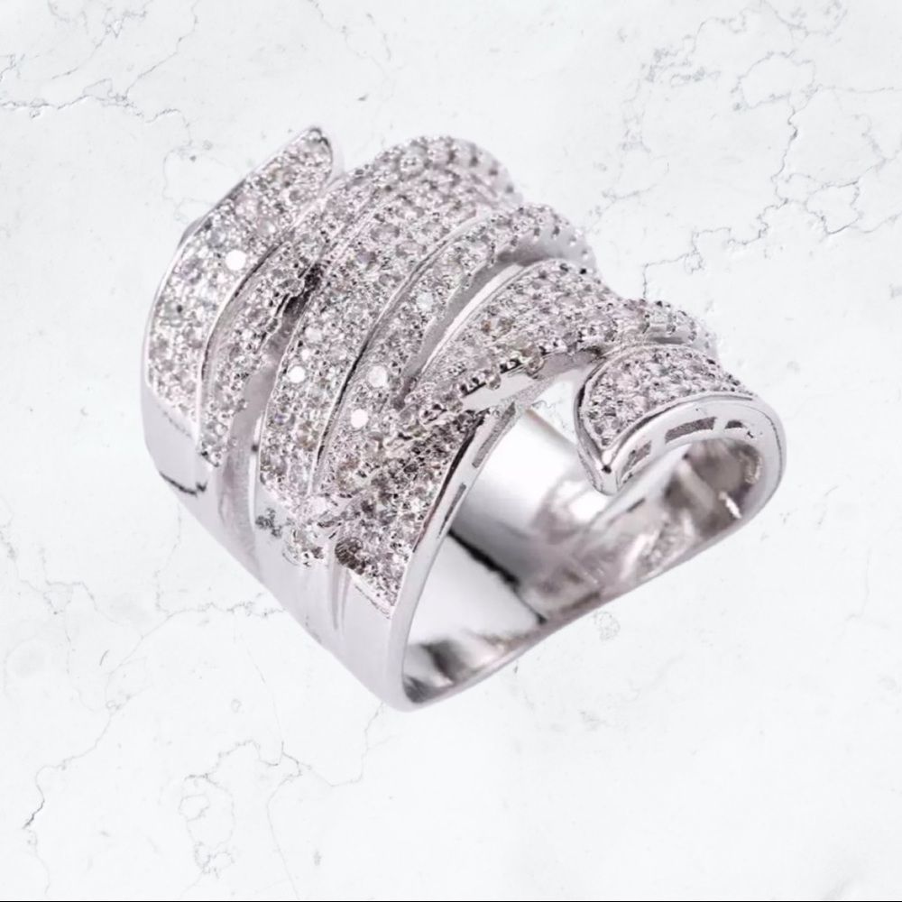 .925 Sterling Silver Multi-Layer Ring - Picture 6 of 8